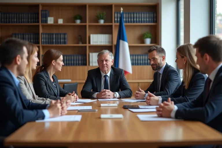 Groupe de citoyens en réunion municipale en France