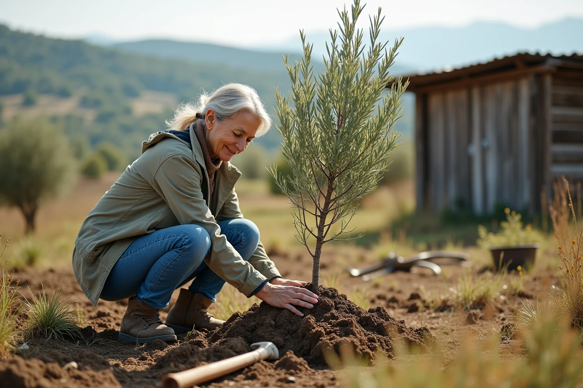 Femme inspectant les racines d